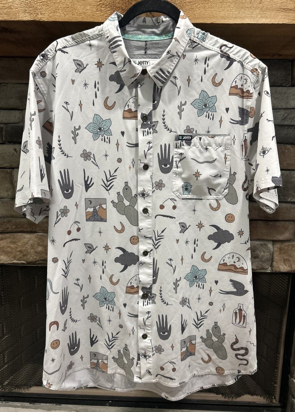 Men’s JETTY Garwood AOP Mystical Short Sleeve Button Shirt Size XL *B6